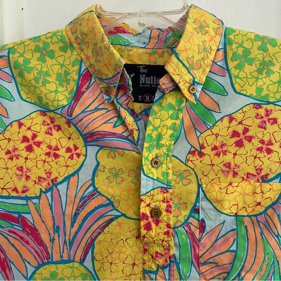 CHUBBIES The Nutter Hawaiian Pinepple Print Pullover Cotton Size Medium - Picture 7 of 8